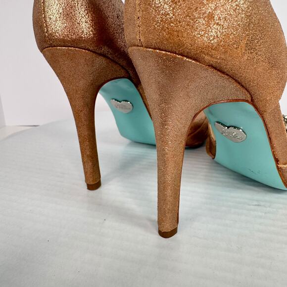 Blue by Betsey Johnson Crystal Rhinestone Stilettos Sz 7.5 PrincessCore Romantic - Picture 7 of 8